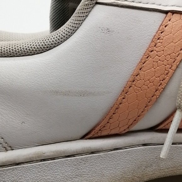 Adidas Womens Sneaker White Pink Trim Lace Up Walking Shoe Round Toe Low Top 8.5 - Picture 11 of 11